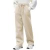 Arshiner Boys Casual Pants Fleece Sweatpants Lightweight Open Bottom Lounge Pants Drawstring Jogger Pants with Pockets(Camel)