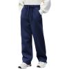Arshiner Boys Casual Pants Fleece Sweatpants Lightweight Open Bottom Lounge Pants Drawstring Jogger Pants with Pockets(Dark Blue)