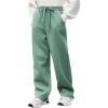 Arshiner Boys Casual Pants Fleece Sweatpants Lightweight Open Bottom Lounge Pants Drawstring Jogger Pants with Pockets(Green)
