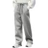 Arshiner Boys Casual Pants Fleece Sweatpants Lightweight Open Bottom Lounge Pants Drawstring Jogger Pants with Pockets(Light Grey)