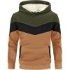 Arshiner Boy’s Color Block Pullover Fleece Hoodie Long Sleeve Casual Sweatshirt with Pocket Age 3-13 Years(Army Green)