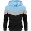 Arshiner Boy’s Color Block Pullover Fleece Hoodie Long Sleeve Casual Sweatshirt with Pocket Age 3-13 Years(Blue Black)
