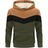Arshiner Boy’s Color Block Pullover Fleece Hoodie Long Sleeve Casual Sweatshirt with Pocket Age 3-13 Years(Brown & Army Green)
