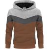 Arshiner Boy’s Color Block Pullover Fleece Hoodie Long Sleeve Casual Sweatshirt with Pocket Age 3-13 Years(Grey & Brown)