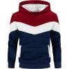Arshiner Boy’s Color Block Pullover Fleece Hoodie Long Sleeve Casual Sweatshirt with Pocket Age 3-13 Years(Red White Blue)