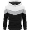 Arshiner Boy’s Color Block Pullover Fleece Hoodie Long Sleeve Casual Sweatshirt with Pocket Age 3-13 Years(White Black)