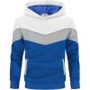 Arshiner Boy’s Color Block Pullover Fleece Hoodie Long Sleeve Casual Sweatshirt with Pocket Age 3-13 Years(White Blue)