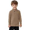 Arshiner Boys Crewneck Long Sleeve Textured Ribbed Edge Pullover Sweaters Button Up Knitted Sweater Tops(Camel)