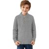 Arshiner Boys Crewneck Long Sleeve Textured Ribbed Edge Pullover Sweaters Button Up Knitted Sweater Tops(Grey)