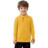 Arshiner Boys Crewneck Long Sleeve Textured Ribbed Edge Pullover Sweaters Button Up Knitted Sweater Tops(Yellow)