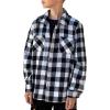 Arshiner Boys Flannel Shirts Kids Button Down Plaid Shirt Casual Long Sleeve Shirt Tops Boys and Girls Fall Plaid Jacket(Black White)