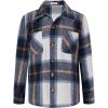 Arshiner Boys Flannel Shirts Kids Button Down Plaid Shirt Casual Long Sleeve Shirt Tops Boys and Girls Fall Plaid Jacket(Blue White)