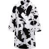 Arshiner Boys Girls Flannel Bathrobes Soft Fuzzy Hooded Robe Sleepwear with Belt for Kids(Milk Cow Print)