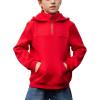 Arshiner Boy’s Loose Fit Quarter-Zip Pullover Hoodie Sweatshirt – Lightweight Fleece – 4~12 Years Kids(Red)