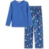 Arshiner Boys Loose-fit Pajamas Long Sleeve Top and Pants 2 Piece Pajama Set for Big Boys 5-13 Years(Blue Game)