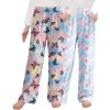 Arshiner Boys Pajama Pants 2 Pack Soft Plaid Sleepwear Kids Lounge PJ Bottoms with Pockets(Butterfly Tie-dye+blue Tie-dye)