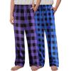 Arshiner Boys Pajama Pants 2 Pack Soft Plaid Sleepwear Kids Lounge PJ Bottoms with Pockets(Purple Plaid+blue Plaid)