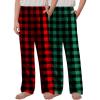Arshiner Boys Pajama Pants 2 Pack Soft Plaid Sleepwear Kids Lounge PJ Bottoms with Pockets(Red Plaid+green Plaid)