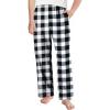 Arshiner Boys Pajama Pants Long Sleep Plaid Pants Soft Lounge Pj Bottoms with Pockets(Black White Plaid)