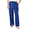 Arshiner Boys Pajama Pants Long Sleep Plaid Pants Soft Lounge Pj Bottoms with Pockets(Blue Plaid)