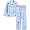 Arshiner Boys Pajamas Set Long Sleeve Button-Down Sleepwear 2 Piece Pjs Set for Boys 5-13 Years(Blue Moon)