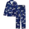 Arshiner Boys Pajamas Set Long Sleeve Button-Down Sleepwear 2 Piece Pjs Set for Boys 5-13 Years(Blue Zebra)
