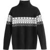 Arshiner Boy’s Ribbed Turtleneck Cable Knitted Sweater Slim Fit Pullover Sweater for Kids 4-13 Years(Black)