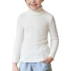 Arshiner Boy’s Ribbed Turtleneck Cable Knitted Sweater Slim Fit Pullover Sweater for Kids 4-13 Years(Cable Knit-cream)