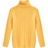 Arshiner Boy’s Ribbed Turtleneck Cable Knitted Sweater Slim Fit Pullover Sweater for Kids 4-13 Years(Cable Knit-ginger Yellow)