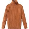 Arshiner Boy’s Ribbed Turtleneck Cable Knitted Sweater Slim Fit Pullover Sweater for Kids 4-13 Years(Cable Knit-light Brown)