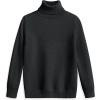 Arshiner Boy’s Ribbed Turtleneck Cable Knitted Sweater Slim Fit Pullover Sweater for Kids 4-13 Years(Jersey Knit-black)
