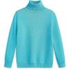 Arshiner Boy’s Ribbed Turtleneck Cable Knitted Sweater Slim Fit Pullover Sweater for Kids 4-13 Years(Jersey Knit-ceramic Green)