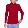 Arshiner Boy’s Ribbed Turtleneck Cable Knitted Sweater Slim Fit Pullover Sweater for Kids 4-13 Years(Rib Knit-red)