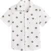 Arshiner Boys Short Sleeve Dress Shirts Solid Button Down Shirts Summer Formal Uniform Shirt with Pocket(White Teddy)