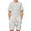 Arshiner Boys Summer Beach Outfits Short Sleeve White Shirt and Shorts Vacation Texture Sets 7-8 Years