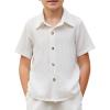 Arshiner Boys White Button Down Shirt Short Sleeve Boys Summer Clothes Size 8