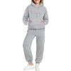 Arshiner Girls 2 Piece Outfits Fashion Sweatsuits Button Down Hooded Sweatshirt and Sweatpants with Pockets Kids Tracksuit(Grey)
