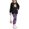 Arshiner Girls 2 Piece Outfits Long Sleeve Raglan Top with Pockets and Slim Fit Pants Daily Wear Set for 6-14Y(Halloween)