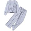 Arshiner Girls 2 Piece Outfits Sweatsuit Set Twist Front Sweatshirt Wide Leg Sweatpants Tracksuit with Pockets(Light Grey)