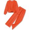 Arshiner Girls 2 Piece Outfits Sweatsuit Set Twist Front Sweatshirt Wide Leg Sweatpants Tracksuit with Pockets(Orange)