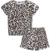 Arshiner Girls 2-Piece Tie Dye Pajamas Set Trendy Lounge Set Kids Sleepwear(Leopard)