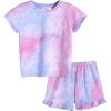 Arshiner Girls 2-Piece Tie Dye Pajamas Set Trendy Lounge Set Kids Sleepwear(Tie Dye 3)
