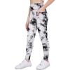 Arshiner Girls Athletic Leggings High Waist Yoga Pants for Kids with Pockets Dance Running Workout Tights(Tie Dye Black and White)