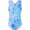 Arshiner Girls Ballet Leotards Dance Gymnastic Outfits Crisscross Straps Sleeveless Tank Dancewear(Blue Ice Flower)