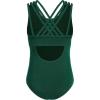 Arshiner Girls Ballet Leotards Dance Gymnastic Outfits Crisscross Straps Sleeveless Tank Dancewear(Dark Green)