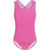 Arshiner Girls Ballet Leotards Dance Gymnastic Outfits Crisscross Straps Sleeveless Tank Dancewear(Rose Red)