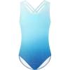 Arshiner Girls Ballet Leotards Dance Gymnastic Outfits Crisscross Straps Sleeveless Tank Dancewear(White/Blue)