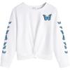 Arshiner Girls Casual Twist Front Lightweight Sweatshirt Tie Dye Printed Long Sleeve Crop Tops Pullover(Butterfly)