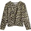 Arshiner Girls Casual Twist Front Lightweight Sweatshirt Tie Dye Printed Long Sleeve Crop Tops Pullover(Leopard)