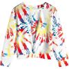 Arshiner Girls Casual Twist Front Lightweight Sweatshirt Tie Dye Printed Long Sleeve Crop Tops Pullover(Multicolor Tie Dye 1)